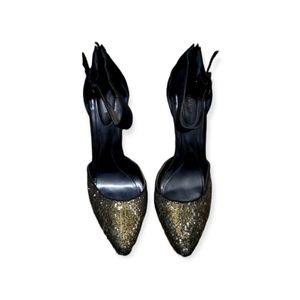 Style & Co Party Heels Black & Gold Sz 9